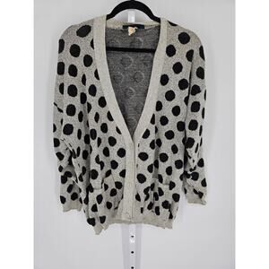 Mario Gilberti Women's Black Polka Dot Long Sleeve Button Down Cardigan Size S